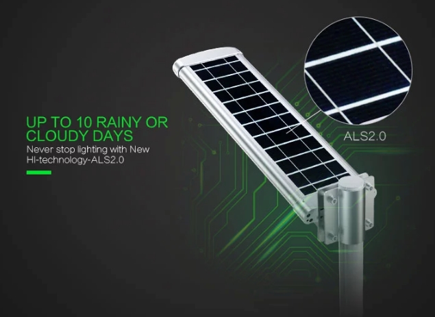 Lampu pju jalan tenaga matahari dengan baterai sangat besar bisa digunakan 10 hari hujan
